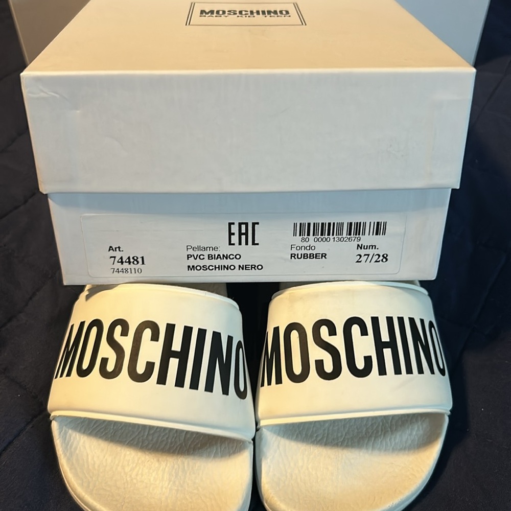 Moschino White Slide Sandals - Picture 6 of 6
